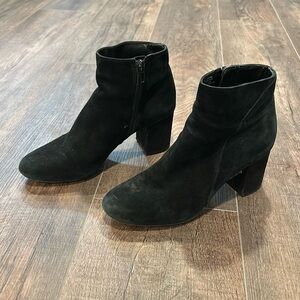 INC Floriann Black Suede Ankle Boots